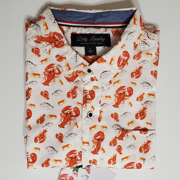 LOBSTER Fest Mens Shirt Dirty Laundry Large - Picture 4 of 8